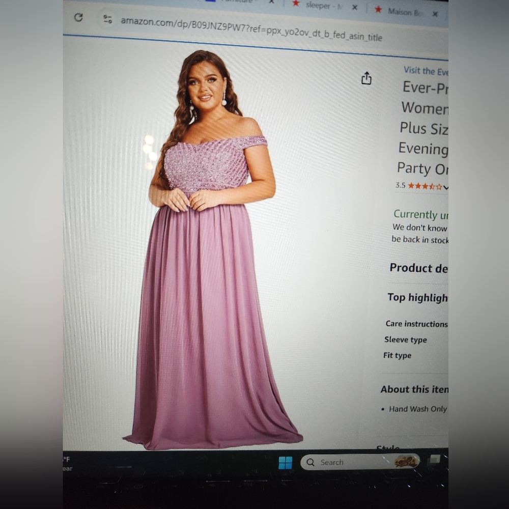 Ever Pretty Women's Plus Size A Line Sequin Chiffon Dress